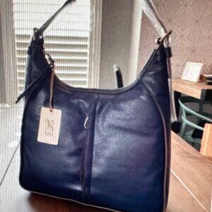 Bellamy Front Zip Hobo Artisan Leather Navy Qty: 1